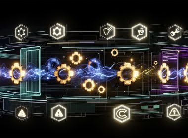 Futuristisch gestaltetes Interface mit goldenen First-Party-Cookies im Zentrum, verbundenen Datenströmen, Consent-Banner, Tag-Managern, Server-Side-Komponenten sowie Browser-Symbolen mit Schutzschilden zum Schutz vor Third-Party-Cookies und dezenten DSGVO-Motiven.