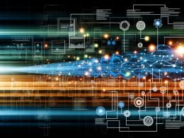 Illustration einer modernen Datenpipeline mit leuchtenden Linien, Diagrammen und technischen Designelementen in Blau, Cyan und Orange.