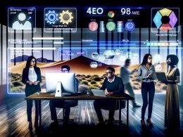 SEO-Team analysiert an einem modernen Arbeitsplatz bunte Bild-Thumbnails, Web-Ranking-Diagramme und Performance-Metriken, umgeben von Google Lens-, Core Web Vitals- und modernen Bildformat-Icons.