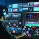 Stylisches High-Performance-Video-Schnittstudio mit Editor an Monitoren, die YouTube, TikTok und Instagram Shorts zeigen, umgeben von digitalen Werkzeugen und Icons führender Schnittprogramme.
