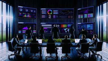 Dynamisches SEO-Expertenteam analysiert konzentriert mit mehreren Monitoren, bunten Grafiken und technischen SEO-Tools einen detaillierten Website-Audit in modernem, dunklen Büro.