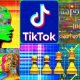 Collage mit altem pixeligen TikTok-Thumbnail rechts und modernem, KI-generiertem, farbenfrohem Thumbnail links, KI-Symbole, Codehintergrund, Schachfigur und Bauern, TikTok-Logo.