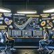 Moderner Arbeitsplatz mit zwei Performance-Marketing-Profis vor Monitoren, die Quora-Ads-Dashboards, Conversion-Trichter und Storytelling-Konzepte zeigen, umgeben von strategischen Mindmaps und Post-Its mit Marketing-Stichworten.