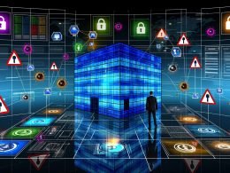 Verschiedene Cybersecurity-Szenen mit digitalen Schutzschilden um ein Firmengebäude, Bedrohungsmodell-Landkarten, technischen und organisatorischen Sicherheitsmaßnahmen, Prozessworkflows, Kontrollräumen mit Überwachungs- und Sicherheitstools sowie Teams während der Incident Response.