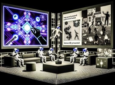Virtuelle Realität in einer Reddit-Lounge mit Avataren, VR-Headsets und eingebetteten 3D-Anzeigen