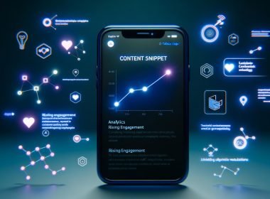 Digitale Illustration eines Smartphones mit der X-App in Dark Mode, Fokus auf einem hervorgehobenen Beitrag mit Analytics und Algorithmus-Icons.