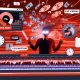 Illustration eines modernen YouTube-Creators beim Videoschnitt mit mehreren Monitoren, Call-to-Action-Elementen und Symbolen für Algorithmen, Timing und Copywriting.