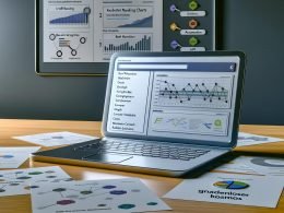 Stilisierte Szene eines modernen SEO-Arbeitsplatzes mit Laptop, der rohe Datenanalysen, Rankings und Backlinks anzeigt, umgeben von Notizen zu Workflow und Integration in einem sachlichen Umfeld.