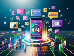 Stilisiertes Titelbild mit Smartphone und Spotify-App, umgeben von Marketing-Icons, Marketer mit Laptop, KPI-Monitoren und vernetzter Stadtkulisse.