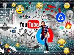 Digitale Collage mit YouTube-Oberflächen, bekannten Meme-Icons, Emojis, Analyse-Grafiken und Trend-Pfeilen rund um ein Meme-Labor im Stil von 2024.