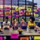 Junges, dynamisches Team arbeitet an Laptops mit Dashboards und Diagrammen im modernen Büro. Post-its mit Fachbegriffen an einer Glaswand im Hintergrund.