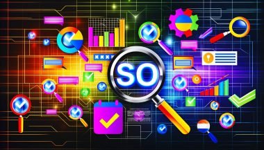 Kollage moderner SEO-Symbole, Dschungel mit beliebten kostenlosen SEO-Tools, produktiver Arbeitsplatz mit SEO-Workflow, Grenzen und Limitierungen kostenloser Tools, Workflow-Flussdiagramm, Vergleich zwischen Free-Tools und Premium-SaaS, Raketenstart mit Free-SEO-Tools-Banner.