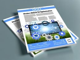 Dynamisches Titelbild zur modernen Webseiten-Optimierung mit Website-Oberfläche, Code-Elementen, Ladezeit-Grafik, Mobil- und Server-Icons sowie technischen Symbolen vor abstraktem Technik-Hintergrund.