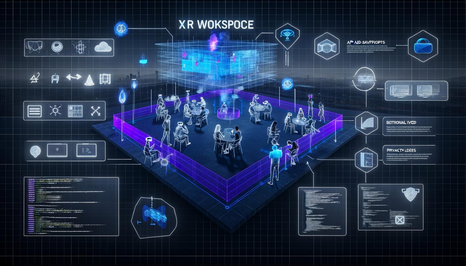 Modernes Marketing-Team arbeitet an digitalen Schreibtischen mit leuchtenden Daten-Dashboards, während alte Excel-Ausdrucke im Hintergrund verblassen.