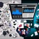 Vergleich: Unstrukturierter, chaotischer Schreibtisch mit Datenmüll neben erfolgreichem Online-Marketer vor sauberem UTM-Analyse-Monitor.