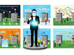 Illustrationen zeigen einen Marketer am Scheideweg mit leuchtendem Datentablet, Infografiken zu Attributionsmodellen, ein technisches Blueprint, eine Schritt-für-Schritt-Anleitung sowie Szenen zu Datenschutz und Best Practices im digitalen Marketing.