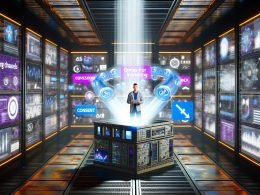 Futuristischer, energiegeladener Maschinenraum mit Monitoren, Datenströmen und einem fokussierten Marketing-Manager, der für Transparenz in komplexen Marketing-Prozessen sorgt.