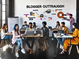 Energiegeladenes Kreativteam arbeitet im modernen Loft-Büro an Blogger Outreach Strategien mit digitalen SEO-Tools, Whiteboards und Post-its.