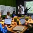 SEO-Workshop mit Online-Marketing-Profis bei der Analyse von Crawling-Daten und Core Web Vitals, Trainer erklärt Website-Struktur, Notizen und technische Diagramme sichtbar
