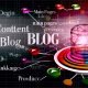 Moderne, transparente Website-Architektur mit leuchtenden Blogknotenpunkten, die sich dynamisch mit Haupt- und Produktseiten verbinden. Im Hintergrund zerfallende, generische Blogposts und im Vordergrund ein digitaler Hub als Drehscheibe für Sichtbarkeit und Nutzerorientierung.