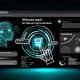 Moderne Website-Oberfläche im Dark Mode mit KI-Dialogbox über Warenkorb, visualisierten Datenflüssen und Interface-Elementen zur Personalisierung und Analyse.