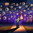 Stilisierte Szene eines Marketers am Scheideweg mit brennenden Euros und einer Lupe vor einem undurchsichtigen Marketing-Dschungel, umgeben von Schildern für Attributionsmodelle und digitalen Symbolen.