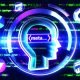 Futuristischer Meta-Tag-Code als Neonlicht im Mittelpunkt, umgeben von SEO-bezogenen Icons, steigenden Diagrammen und angedeuteten Suchergebnissen vor digitalem blau-lila Hintergrund.