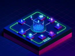 Isometrische 3D-Bildstrecke in Neon auf tiefem Blau: Mikrosignale zum kristallinen Intent‑Kompass, gesicherte Edge‑Tagging‑Pipeline, Feature‑Engineering mit GBT/Sequenzmodell, Vektorraumsuche, Aktivierung/Bidding sowie Privacy, Governance und Offline‑Anbindung.