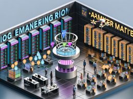 Isometrische Editorial-Illustration eines KI-Marketing-Stacks als Maschinenraum: Team am Touch-Kontrollpult mit Metriken (CTR-Lift, NDCG@K, ROC-AUC), dahinter Lakehouse, Feature Store, Vektor-DB (Embeddings), Model Registry, zentraler LLM+RAG-Kern, Förderbänder für generierte Assets ins Kreativ-Labor, Realtime-Inference mit Edge-CDN, Testzone (A/B, Bandits, RL) und Governance-Mezzanin mit Audit-Logs und Kill-Switch.