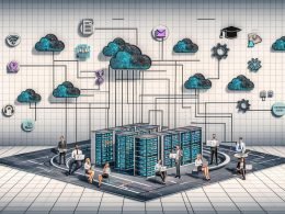 Moderne Szene: Ingenieurinnen, Politiker und Juristinnen arbeiten gemeinsam an Tablets und Laptops mit Code, Checklisten und Datendiagrammen; zentrales, halbtransparentes Architekturmodell aus Serverracks, Hochgeschwindigkeitskabeln und energieeffizientem, sicherem Rechenzentrum, umgeben von digitalen Wolken für Cloud‑Souveränität und offene Datenräume; darüber Symbole für Netzstandards, EU AI Act und Privacy‑Enhancing Technologies; im Hintergrund Regierungsgebäude, Windräder und Kühlanlagen; Hinweise auf Talentförderung, Chips, Open‑Source und standardisierte MLOps; ausgerollte Roadmap markiert den Schritt von Theorie zu auditierter Produktion.