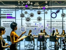 Futuristisches Büro mit diversen Marketingprofis vor großem Analytics-Dashboard; ROC-, Precision-Recall- und Kalibrierungsplots, schwebende Textvisualisierungen mit Scores und Schwellen, Warnungen vor False Positives; KI scannt Dokumente, menschliche Prüferin mit Stift; Overlays zu C2PA und kryptografischen Wasserzeichen.