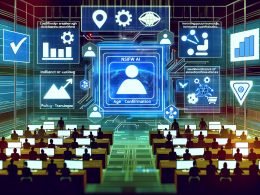 Marketingteam in Hightech-Workspace vor digitalen Screens; zentral „NSFW AI Chat“ mit Warnsymbolen, Compliance-Listen und Conversion-Grafiken; Icons für Datenschutz, Altersverifizierung und Richtlinien.