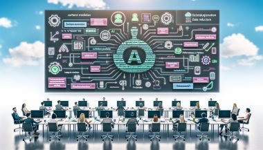 Diverses Redaktionsteam vor Laptops und Großbildschirmen mit hervorgehobenen deutschen Texten und KI-Korrekturvorschlägen; Visuals zu KI, Datenschutz, Metriken und automatisierter CMS‑Pipeline.