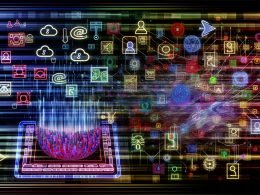 Futuristische Collage des „KI‑Internets“: Datenströme und Algorithmen über klassischem Browser, neuronale Netze ersetzen Icons; 3D‑Modelle, semantische Graphen, LLM‑Knoten, Vektor‑Datenbanken und personalisierte Antwortblasen.