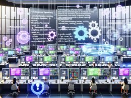Team in E‑Commerce‑Kontrollzentrum vor Dashboards zu personalisierten Anzeigen, Empfehlungen und Echtzeitanalysen; leuchtende Datenpipelines zu Datenbanken, Cloud und KI, Algorithmen‑Overlays, Flywheel sowie Sicherheits‑ und Einwilligungssymbole.