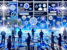 Team vor Monitoren mit Salesforce Marketing Cloud (Journey Builder, Automation Studio, Contact Builder); Datenflüsse über API/SFTP/Webhooks; Fehlerlogs, Compliance; Uhr zeigt 03:00.
