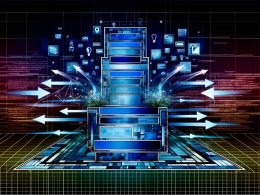 Redaktionelle Illustration einer harmonisch aufgebauten Webseitenstruktur mit KI, Datenströmen und SEO-Ranking-Symbolen vor einem modernen Hintergrund.