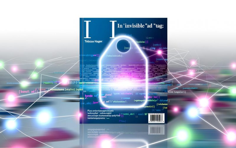 Modernes Magazin-Titelbild mit abstrahiert leuchtendem Ad Tag als HTML- oder JavaScript-Code, umgeben von grafischen Elementen für Banner, Video, Native-Ads und programmatische Auktionen, vor dynamisch-verschwommener Webpage und digitaler High-Tech-Optik.