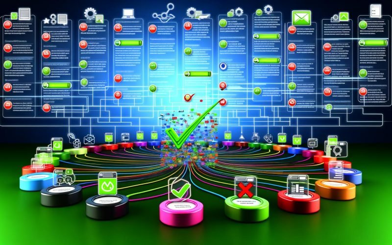 Visualisierung eines digitalen Marktplatz-Dashboards mit vernetzten Plattform-Icons, zentralem Produktfeed und Performance-Diagrammen im Hintergrund.