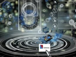 Virtueller Showroom mit Nutzern in VR-Headsets, die einen leuchtenden Payment-Funnel und Stripe-Logos in einer futuristischen 3D-Umgebung erleben.