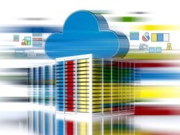 Moderne Illustration eines Cloud-Data-Warehouse mit BigQuery-Logo, stilisierten Server-Racks, Datenströmen und Google Cloud-Farben, umgeben von Icons für Datenvisualisierung, SQL-Code und Machine Learning.