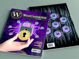Grafische Darstellung von Token Gated Content, Security-Workflows und Absicherung in WooCommerce mit JWT-Symbolen, Schlüsseln, Shop- und Content-Icons, Monitoring-Dashboards und Split-Screen zu Sicherheitskonzepten.