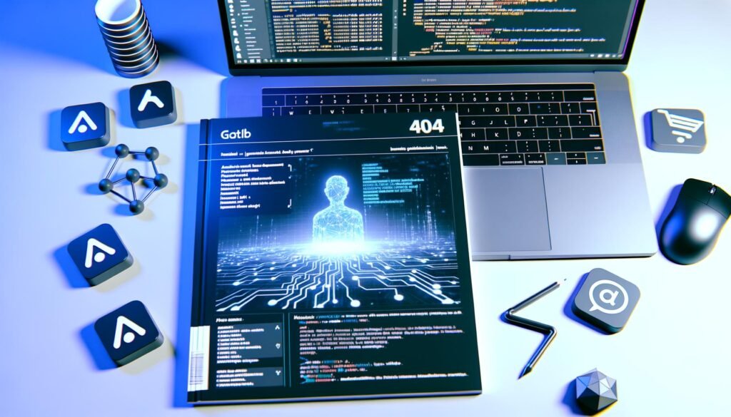 Moderne, technisch-kühle Titelseite mit Laptop, Dashboard voller GitHub Actions, maskierten API-Keys, Programmcode und KI-Elementen vor einer GitHub Pages Website mit Logos von Jekyll, Hugo und Astro.