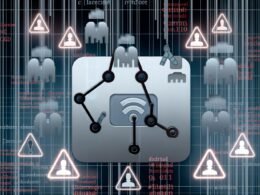 Futuristisches TikTok-Interface mit Zensurbalken, ausgegrauten Icons, algorithmischen Netzen und gesichtslosen Creatorn im Geistermodus vor einem silbernen App-Tresor.