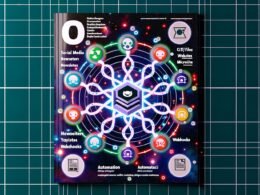 Visualisierung eines digitalen Kontrollzentrums mit GitHub Pages im Zentrum, umgeben von verbundenen Kanälen wie Social Media, Newsletter, Websites und Microsites, mit Symbolen für Automatisierung und CI/CD.