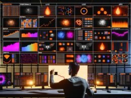 Data Scientist im Kontrollraum vor großen, farbintensiven PyTorch-Dashboards mit Heatmaps, Diagrammen und Live-Graphen. Die Szene ist technisch und angespannt, mit blinkenden Warnungen und Hardware-Lichtern.