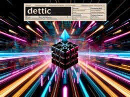 Cover-Illustration mit Directus-Icon, aus dem transparente HTML-Seiten explosionsartig auf eine schnelle Datenautobahn strömen, unter einem futuristischen Titel und umgeben von SEO-, Sicherheits- und Performance-Icons.