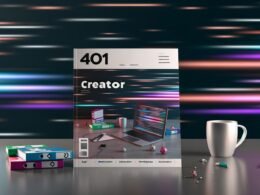 Magazincover zeigt einen modernen Creator am aufgeräumten Arbeitsplatz mit Eleventy-Interface, Organisier-Ordnern und dynamischem Digital-Workflow auf hellem Hintergrund. Ausgeblendete alte CMS-Logos sorgen für Kontrast.