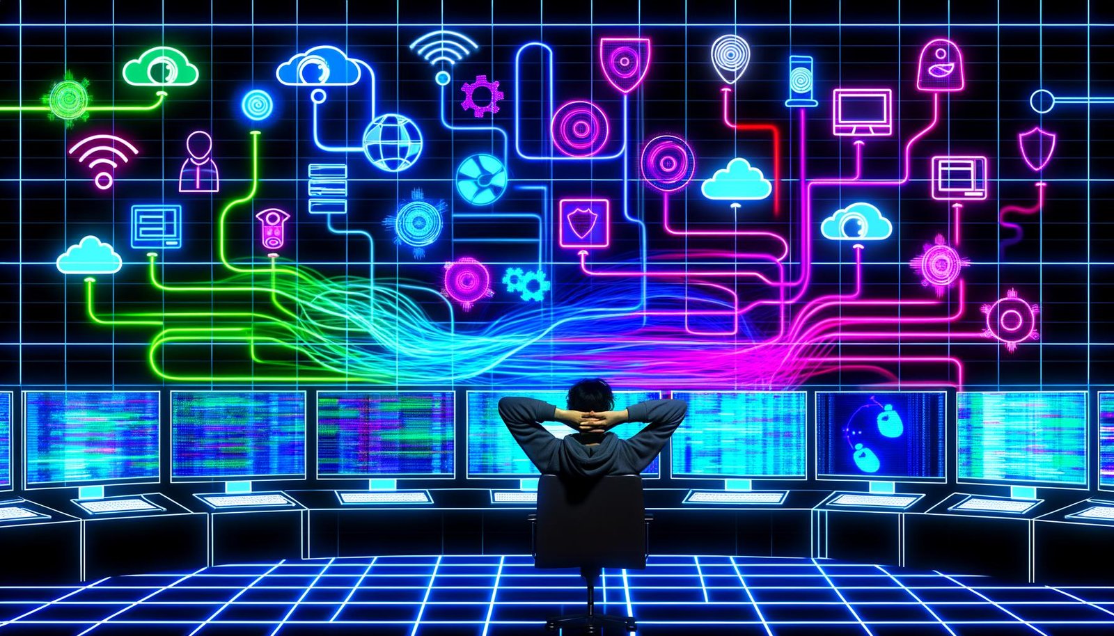 Infografiken zu digitalen Überwachungsarten, Akteuren (Staat, Wirtschaft, Werbung), technischen Mitteln wie Deep Packet Inspection, Datenschutz-Tools (VPN, Verschlüsselung), rechtlichen Aspekten wie DSGVO sowie Mythen und Tipps zum Schutz der Privatsphäre.