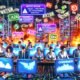 Gestresste Marketer im modernen Büro voller Analytics-Bildschirme, Adblocker-Meldungen, Consent-Banner, Datenschutzhinweise und Kabel, mit brennenden Euro-Scheinen und Daten-Schredder.